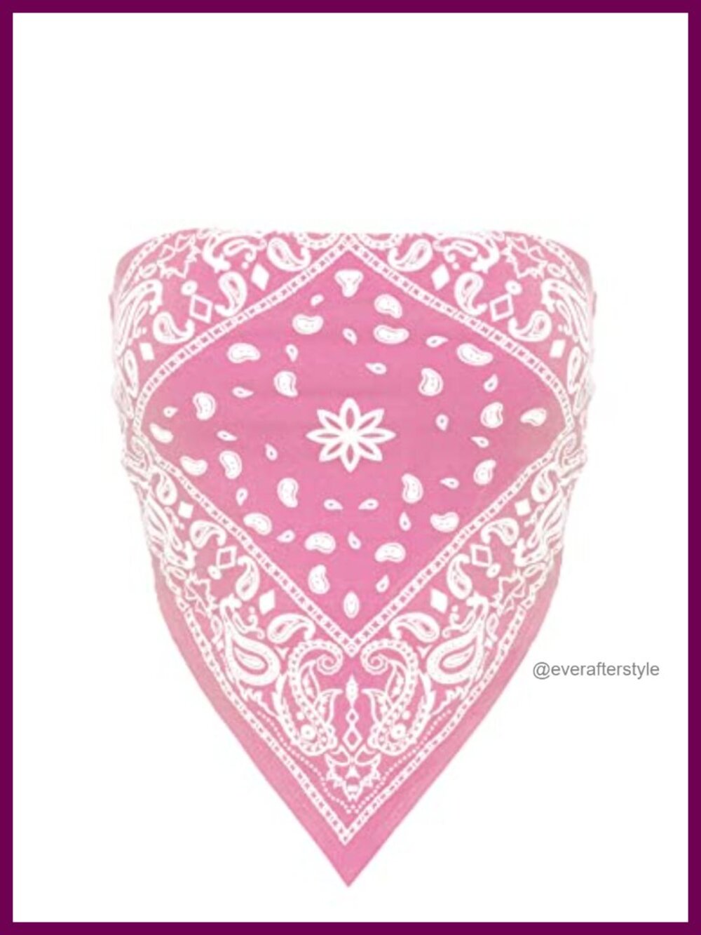 Paisley Bandana Tube Top Y2K Strapless Crop Bandeau Hanky Hem